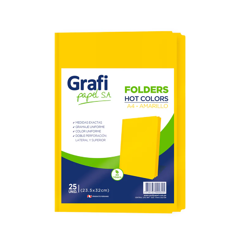 Folder Grafipapel Manila A4 Amarillo - Pqte x 25